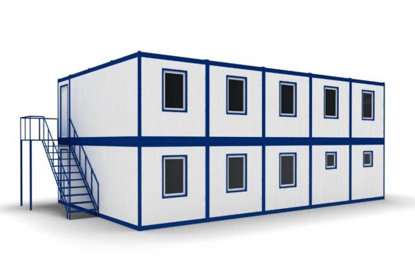 Модульное здание в два этажа (10 блок-контейнеров)