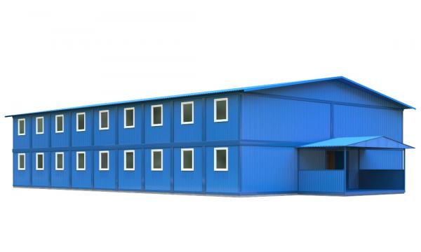 Модульное общежитие со штабом строительства (36 блок-контейнеров)